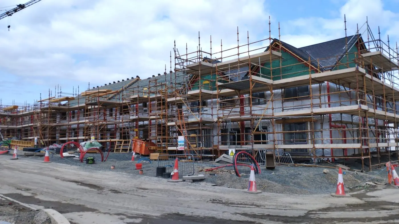 Roof structure in progress